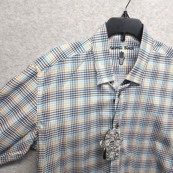Visconti Black Mens Button Down Shirt Long Sleeve Cotton Medium‎ New GT-1152 - Picture 3 of 15